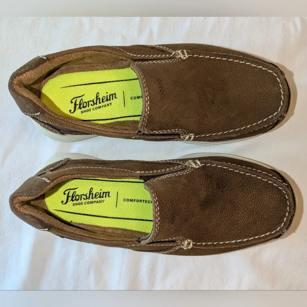 NWOT Boys Florsheim Great Lakes Moc Slip-On Casual Loafers